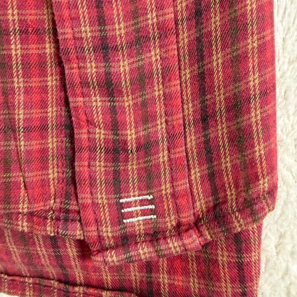 J. Crew Button Down Shirt Mens XL Red Plaid Long Sleeve Cotton Pockets